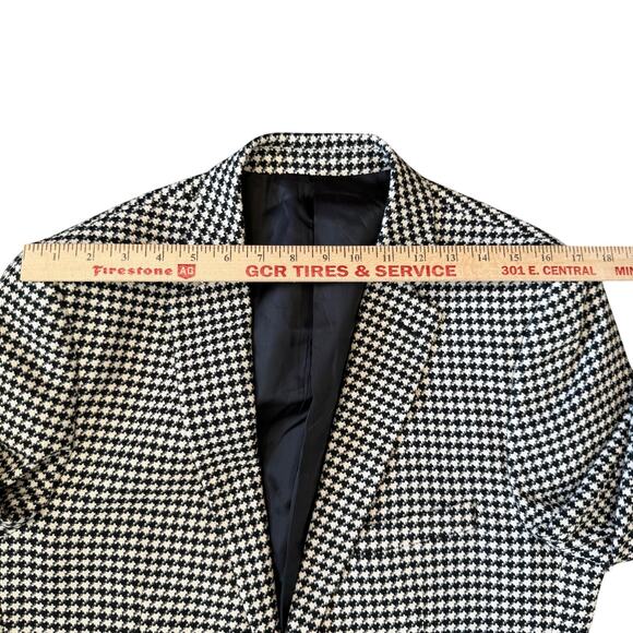 Alain Dupetit Blazer 2 Button Suit Coat Men 38L Black White Herringbone NWT - Picture 10 of 11
